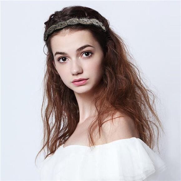 5 Pieces Rhinestone Elastic Headbands Handmade Crystal Beaded Hairbands - Picture 12 of 14